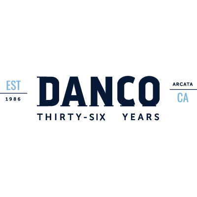 The Danco 36 year anniversary logo on a white background